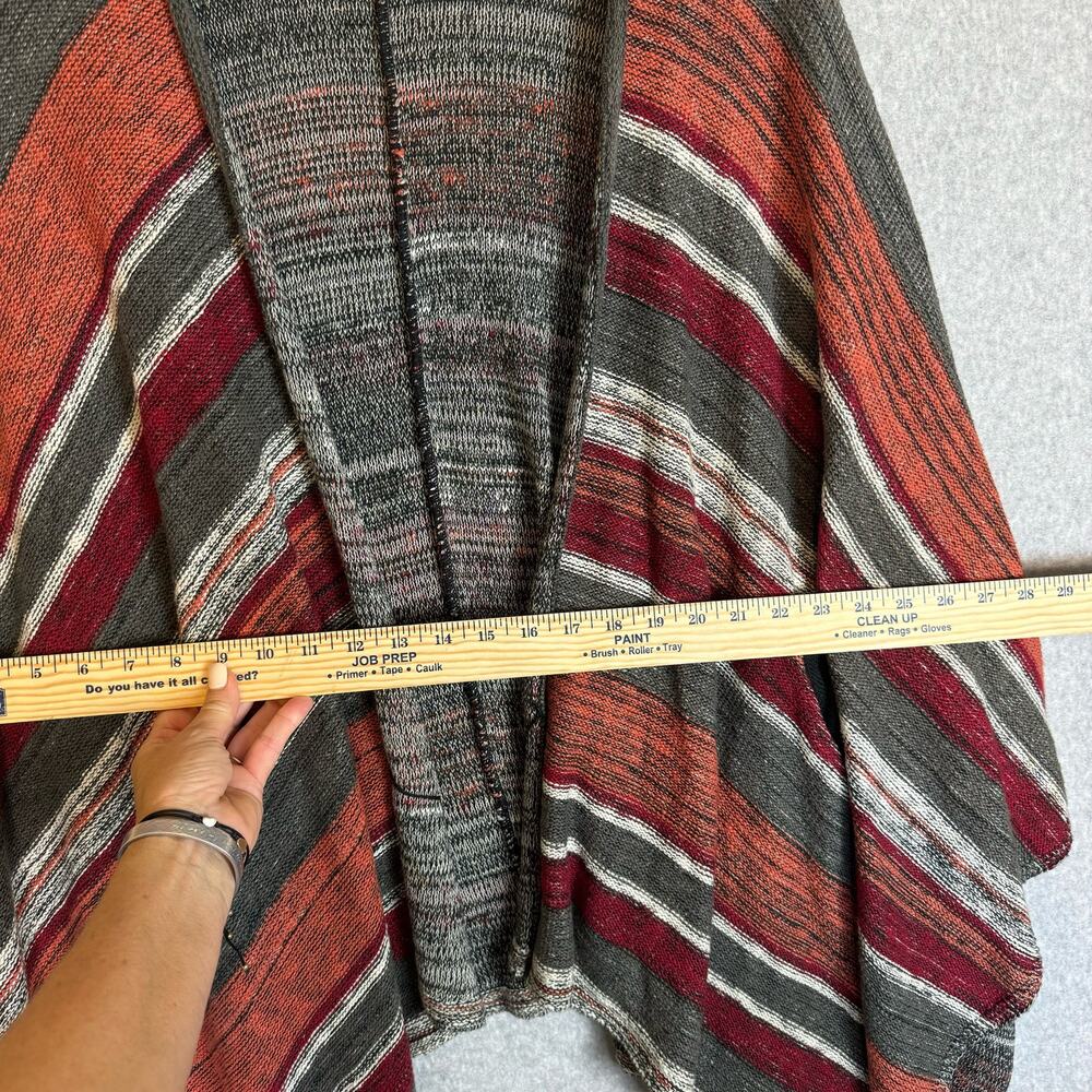 Volcom Poncho One Size Boho Striped Open Oversize… - image 5